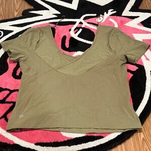 lululemon Women’s Align T-Shirt – Olive Green – Size 12 – As Pictured